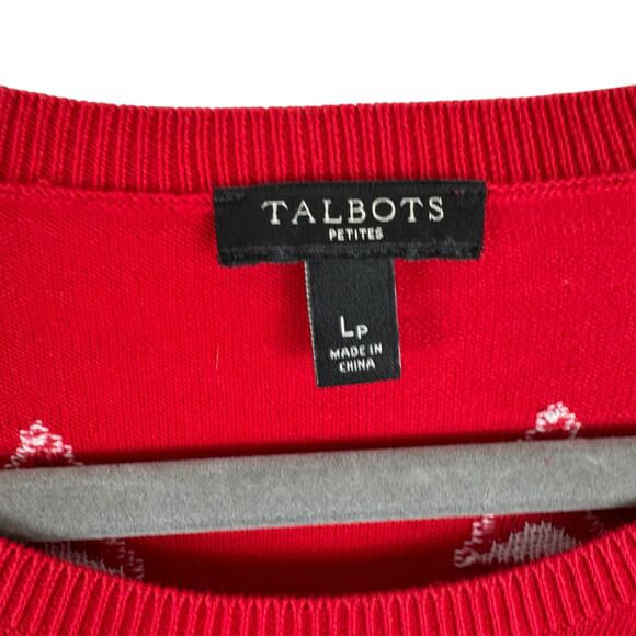 Talbots Cotton Rayon Lightweight Patriotic Half Sleeve Sweater Stars Stripes LP - Picture 4 of 5